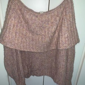 Off the shoulder HM pink knit sweater